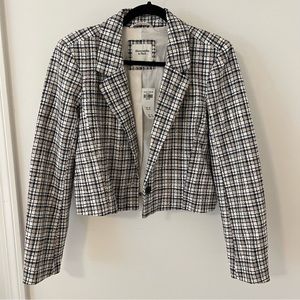 Abercrombie plaid women’s cropped blazer